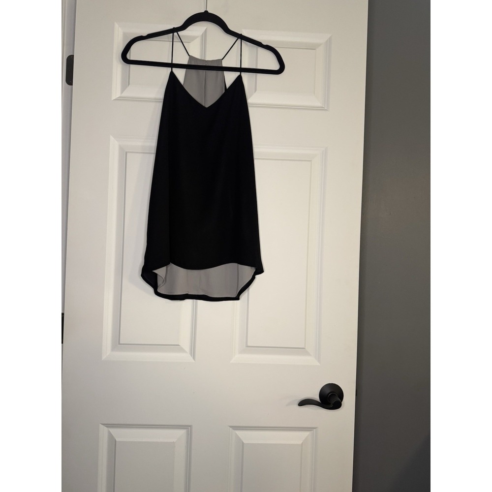 Express Sleeveless Reversible Tank Top Keyhole Small Black And Gray